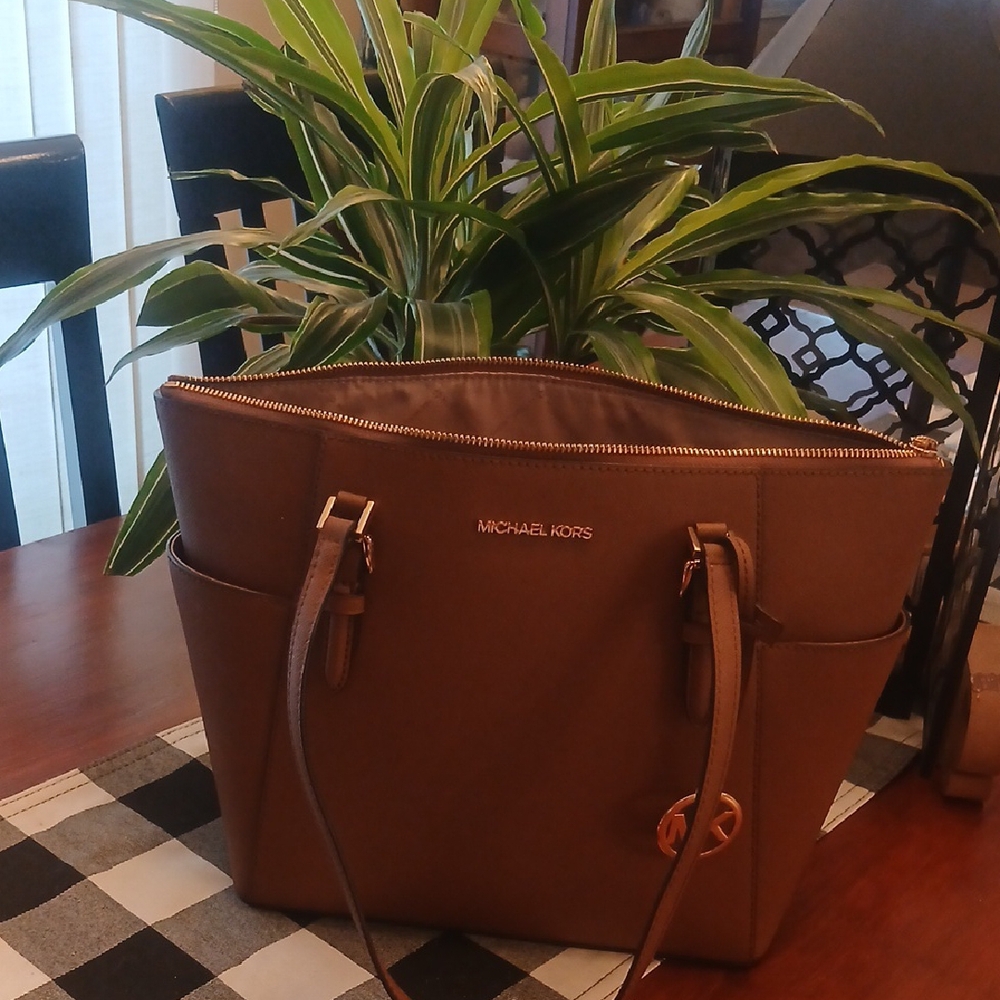 Michael Kors Brown Textured Leather Tote